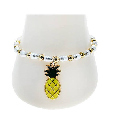 Pineapple Charm Bead Bracelet