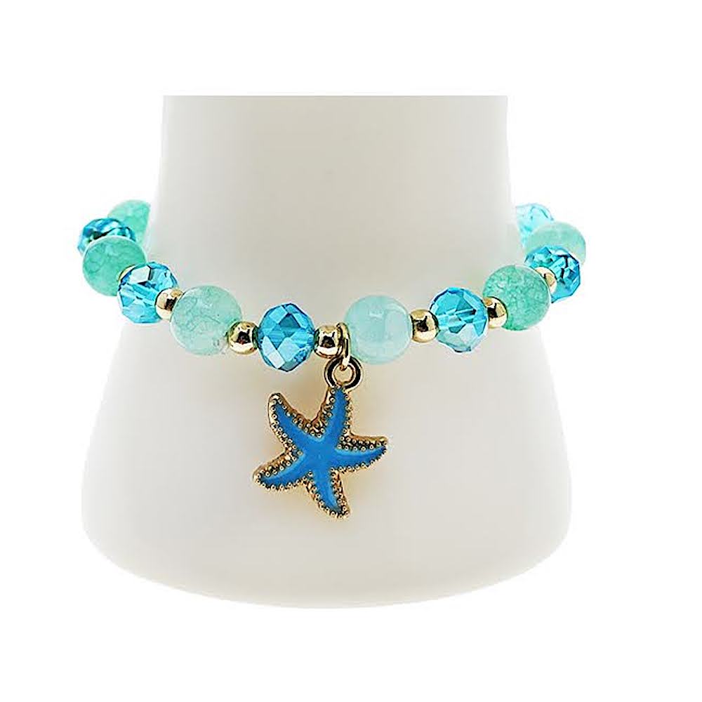 Enamel Starfish Bead Bracelet