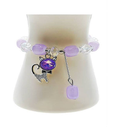 Cat Charm Bead Bracelet