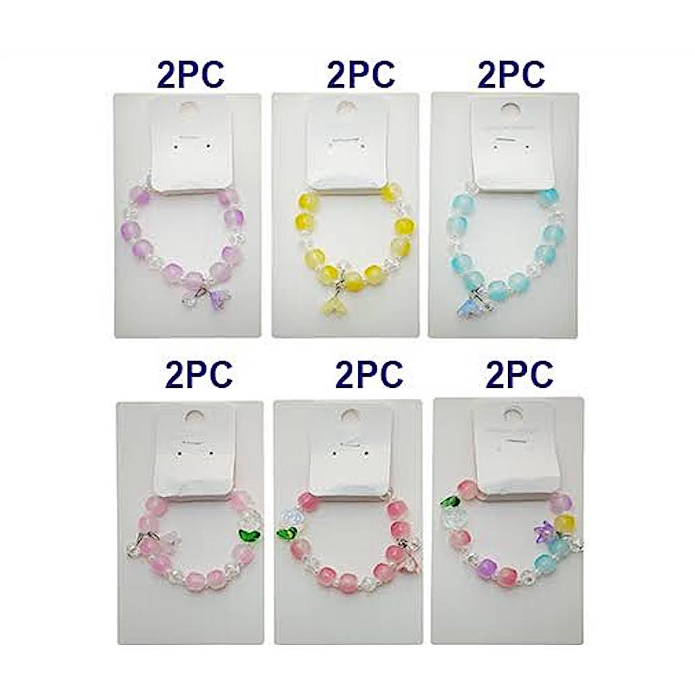 Flower Charm Bead Bracelet