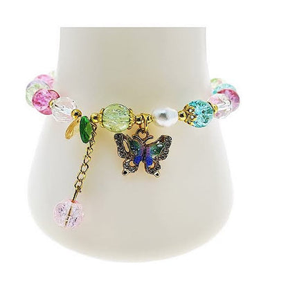 Butterfly Charm Bead Bracelet
