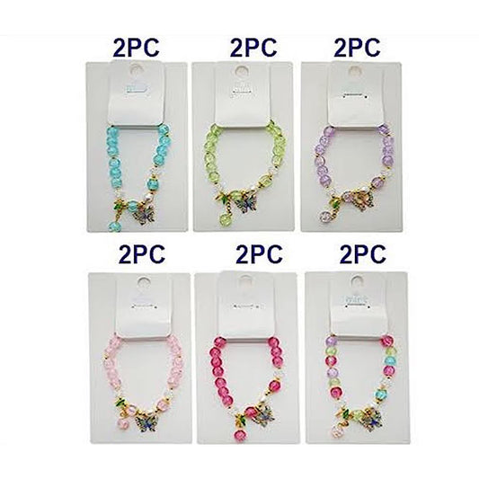 Butterfly Charm Bead Bracelet