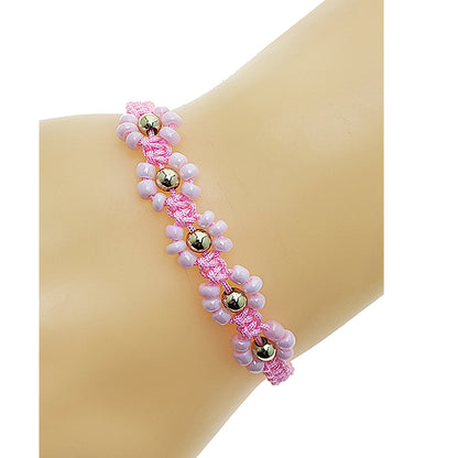 Flower Bead Adjustable Thread Knot Bracelet