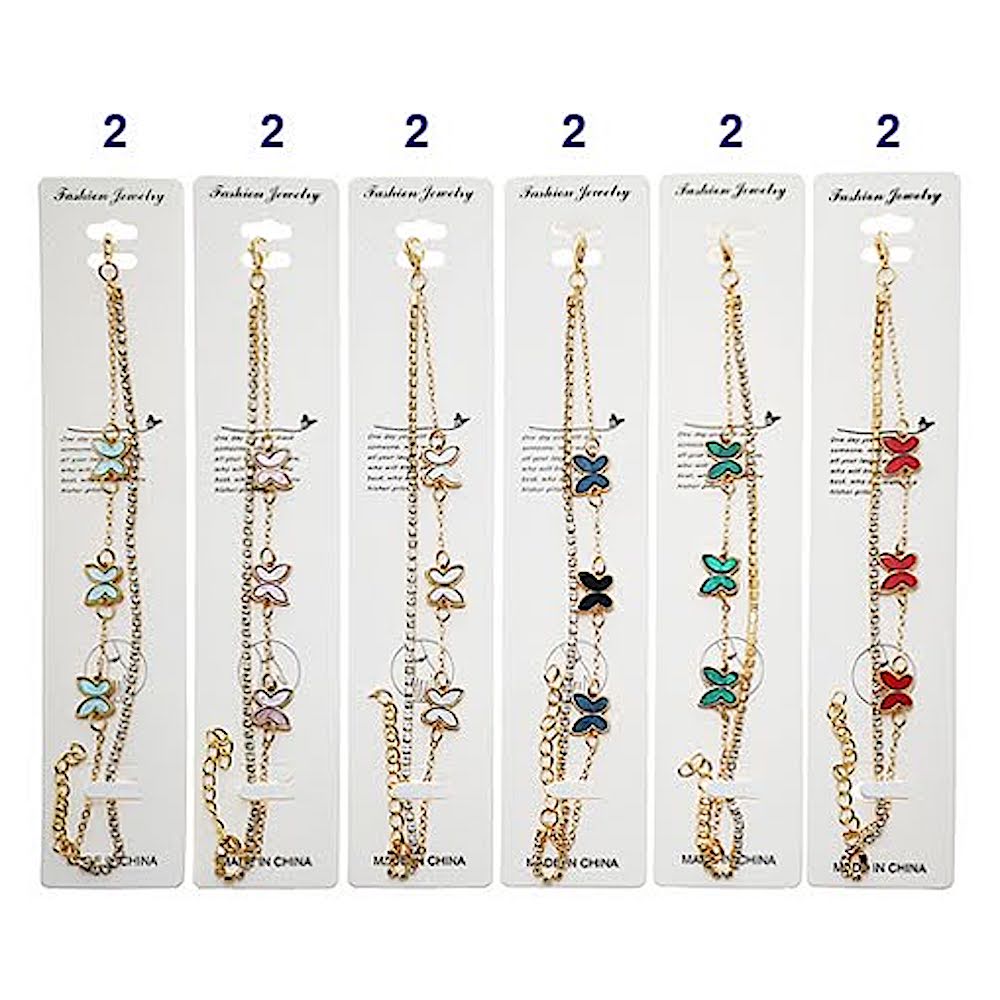 Butterfly Chain & Rhinestone Bracelet