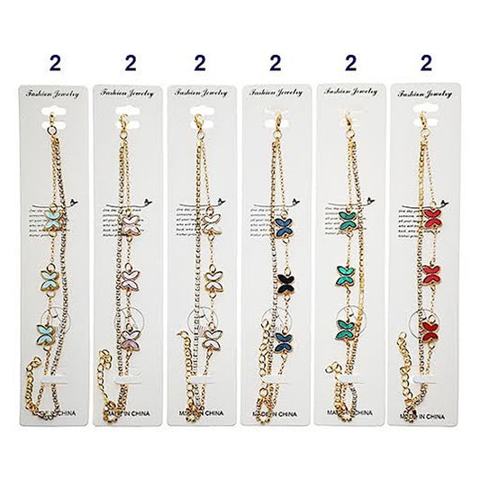 Butterfly Chain & Rhinestone Bracelet