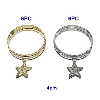 Starfish Charm Bangle Bracelet