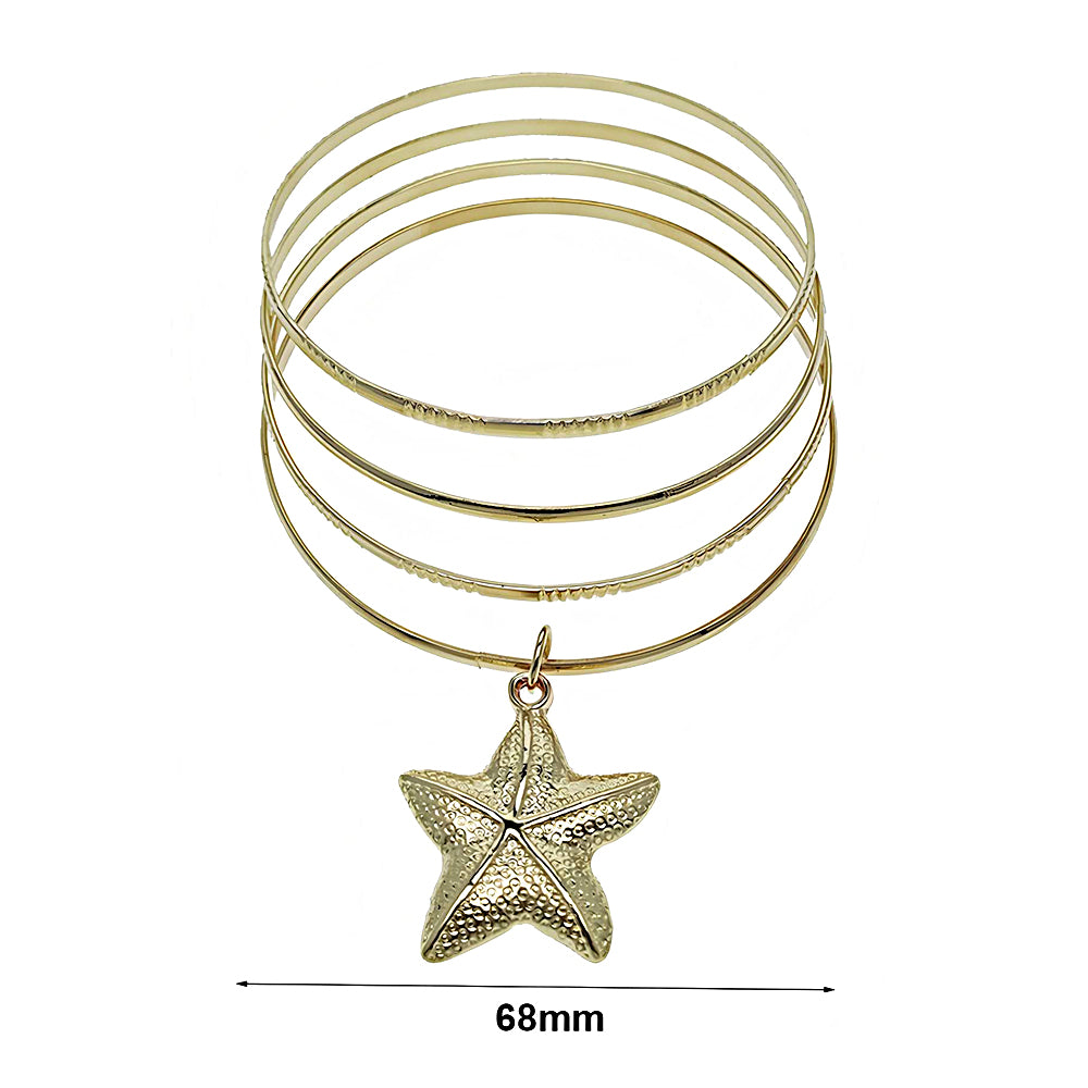 Starfish Charm Bangle Bracelet