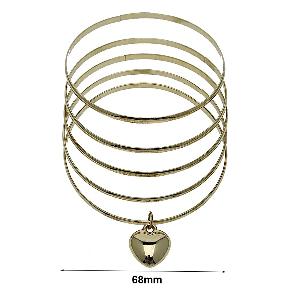Heart Charm Bangle Bracelet