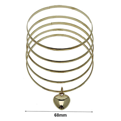 Heart Charm Bangle Bracelet