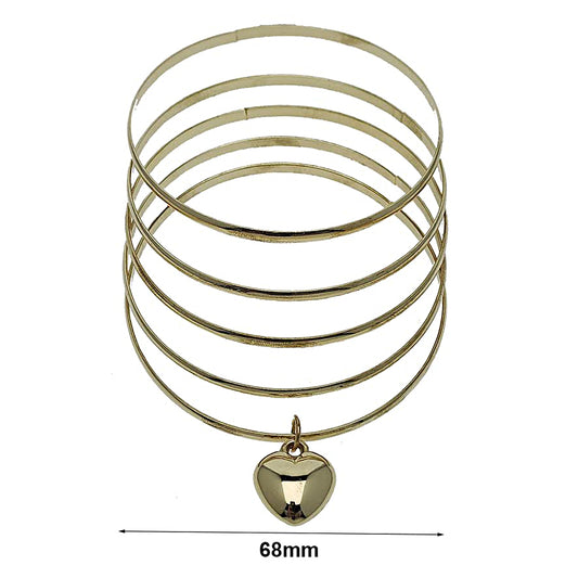 Heart Charm Bangle Bracelet
