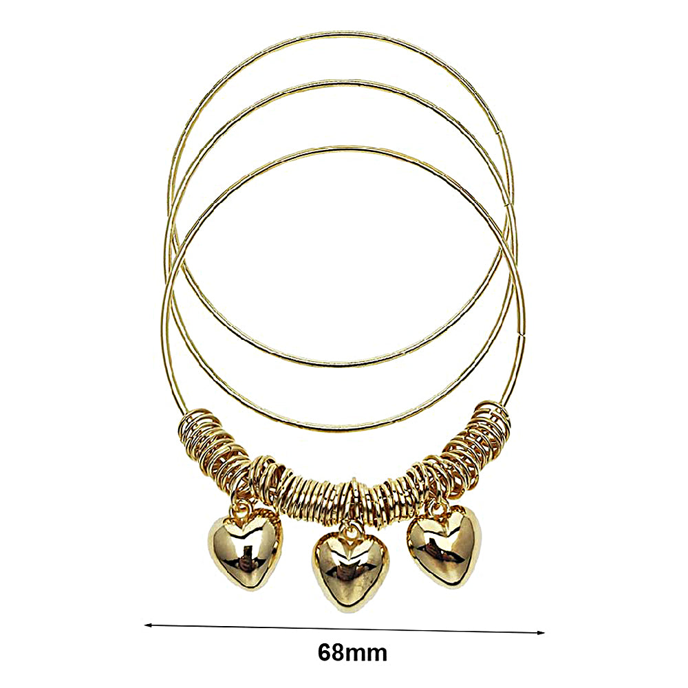 Heart Charm Bangle Bracelet