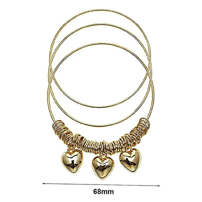 Heart Charm Bangle Bracelet
