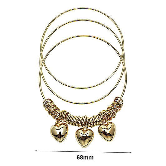 Heart Charm Bangle Bracelet