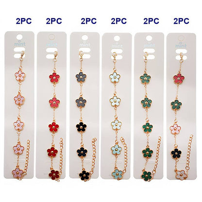 Inlaid Flower Chain Bracelet