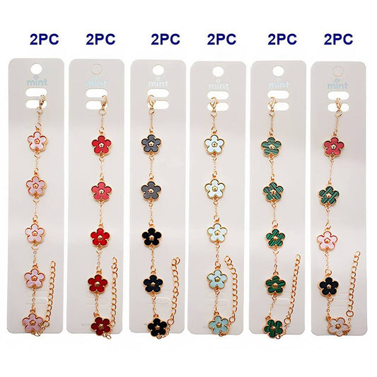 Inlaid Flower Chain Bracelet