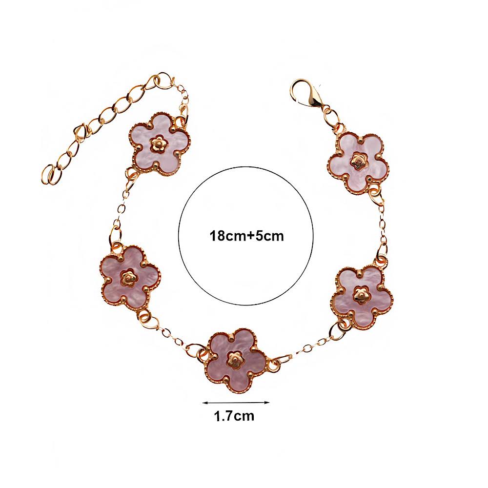 Inlaid Flower Chain Bracelet