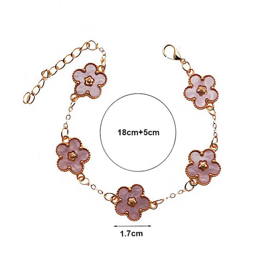 Inlaid Flower Chain Bracelet