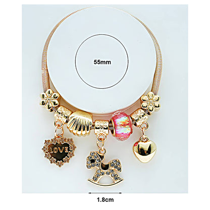 Rocking Horse Charm Coil Bracelet