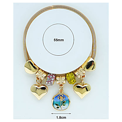 Rose Charm Coil Bracelet