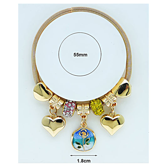 Rose Charm Coil Bracelet