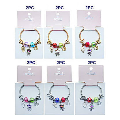 Teddy Bear Charm Coil Bracelet