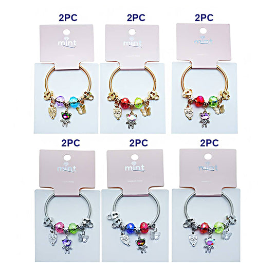 Teddy Bear Charm Coil Bracelet