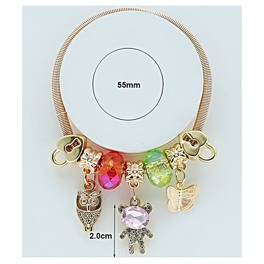Teddy Bear Charm Coil Bracelet