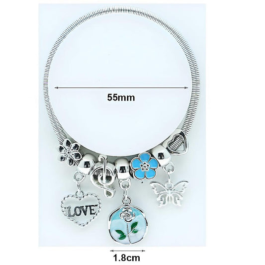 Rose Charm Coil Bracelet