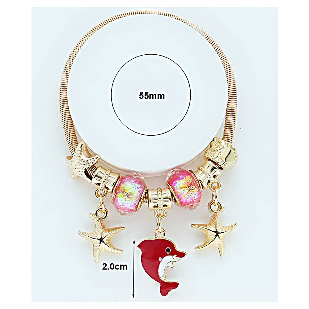 Dolphin Charm Coil Bracelet