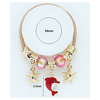 Dolphin Charm Coil Bracelet