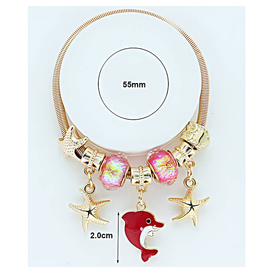 Dolphin Charm Coil Bracelet