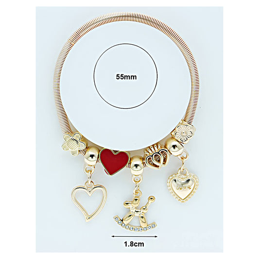 Rocking Balloon Dog Charm Coil Bracelet