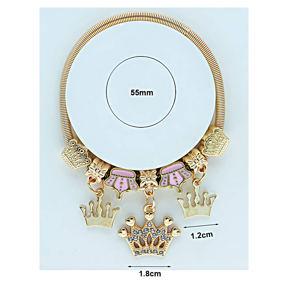 Princess Crown Charm Coil Bracelet