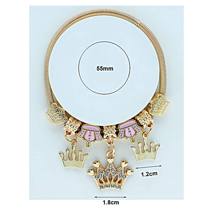 Princess Crown Charm Coil Bracelet