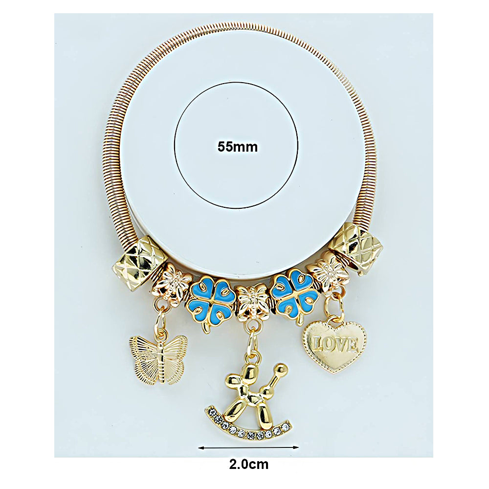 Rocking Balloon Dog Charm Coil Bracelet