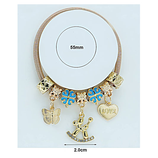 Rocking Balloon Dog Charm Coil Bracelet