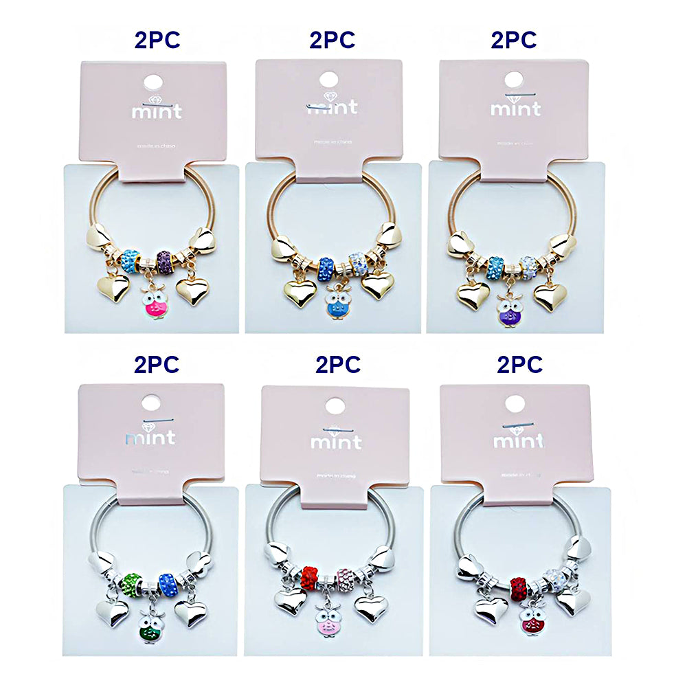 Owl Charm Coil Bracelet