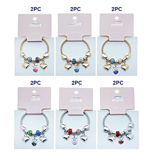 Owl Charm Coil Bracelet
