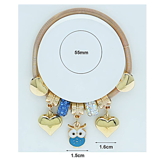 Owl Charm Coil Bracelet