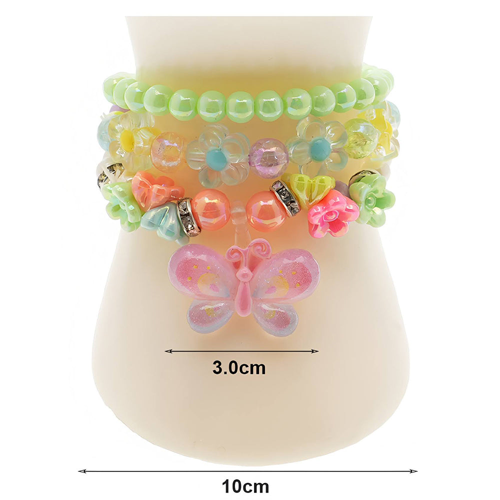Butterfly Charm Bead Stretch Bracelet Set