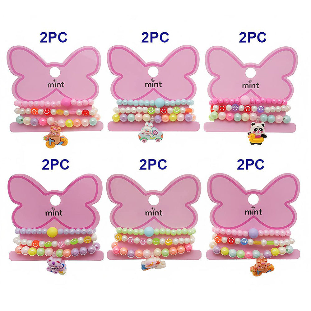 Cute Animal Charm Bead Stretch Bracelet Set