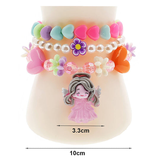 Angel Fairy Charm Bead Stretch Bracelet Set