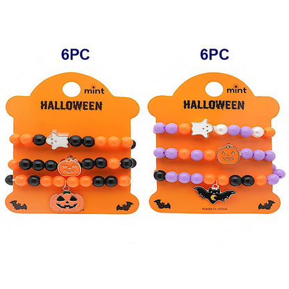 Halloween Beaded Charm Bracelet Set