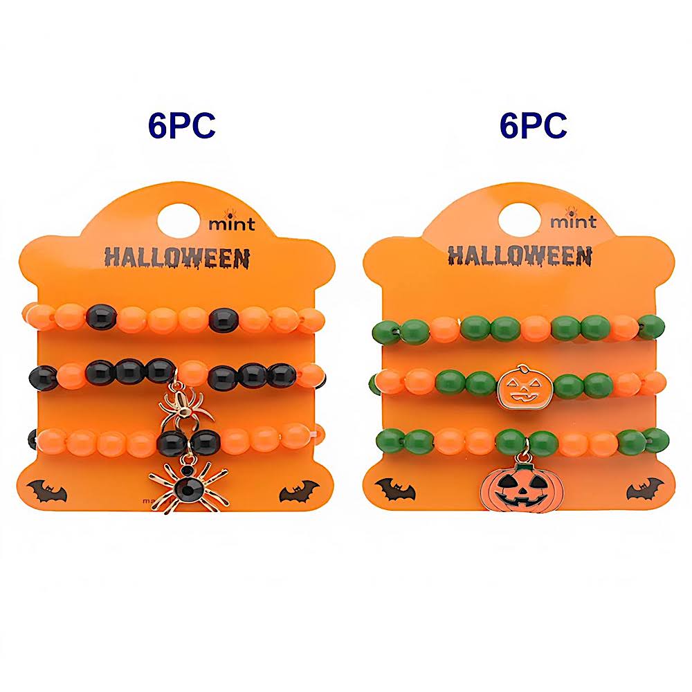 Halloween Beaded Charm Bracelet Set