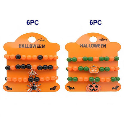 Halloween Beaded Charm Bracelet Set