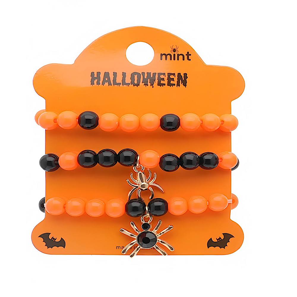 Halloween Beaded Charm Bracelet Set