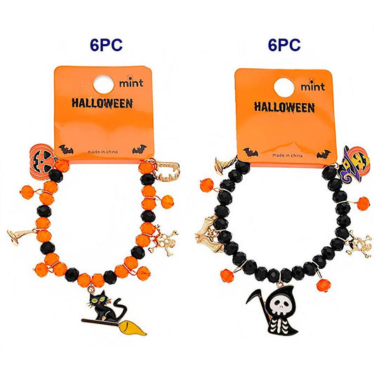 Halloween Beaded Charm Bracelet