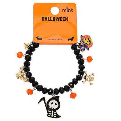 Halloween Beaded Charm Bracelet