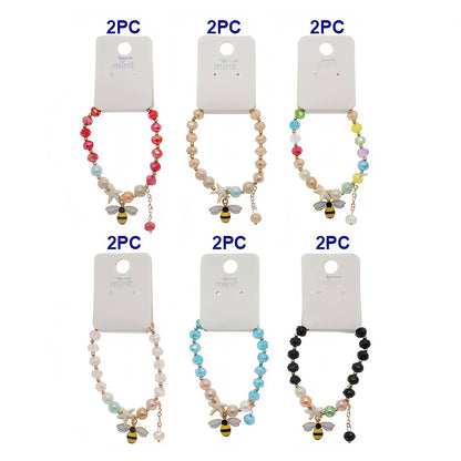 Iridescent Crystal Bead Honey Bee Bracelet