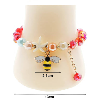 Iridescent Crystal Bead Honey Bee Bracelet